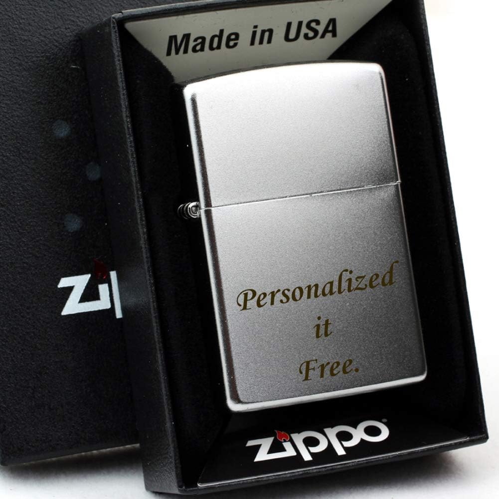 Personalized Groomsmen Zippo Lighter Perfect for Boyfriend, (Satin Chrome 205)