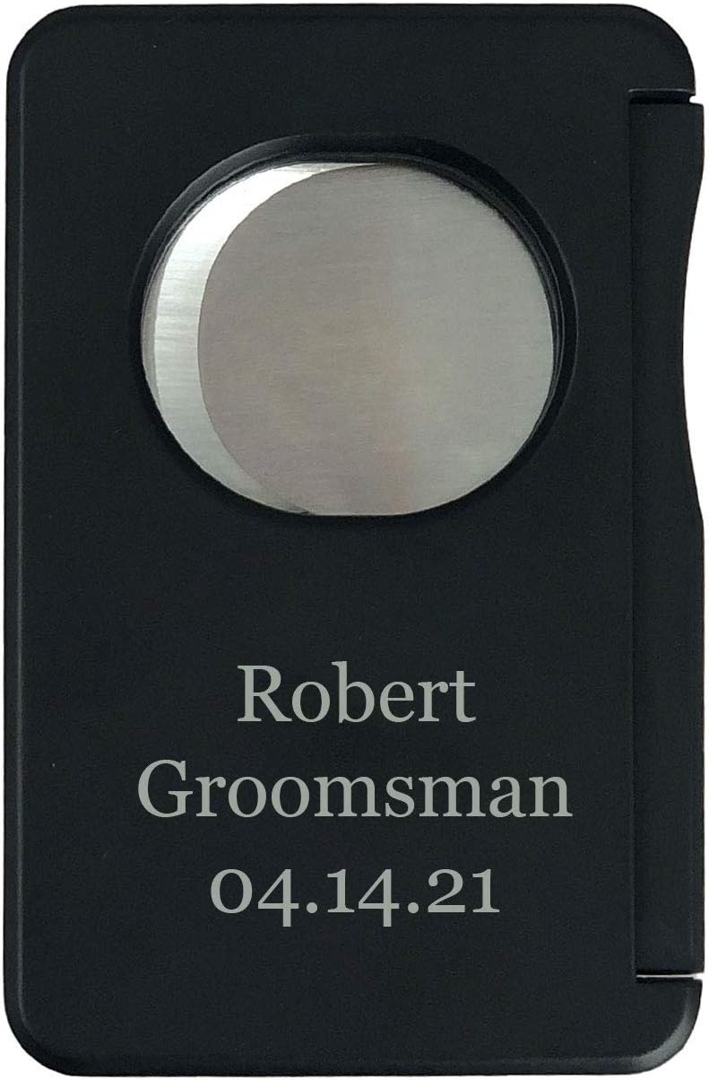 Personalized Visol Sidecut Black Double Guillotine Cutter (Text)