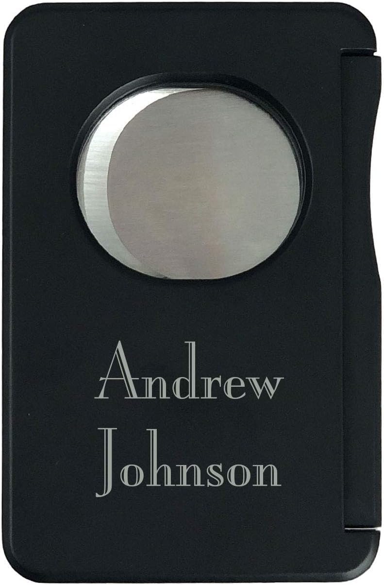 Personalized Visol Sidecut Black Double Guillotine Cutter (Text)