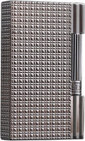 Classic Brass Lighter Luxury Exquisitely Carved Vintage Side Slide Ignition Butane Lighter, Refillable for Men, Dad, Husband, Unique Collectible (Silver)