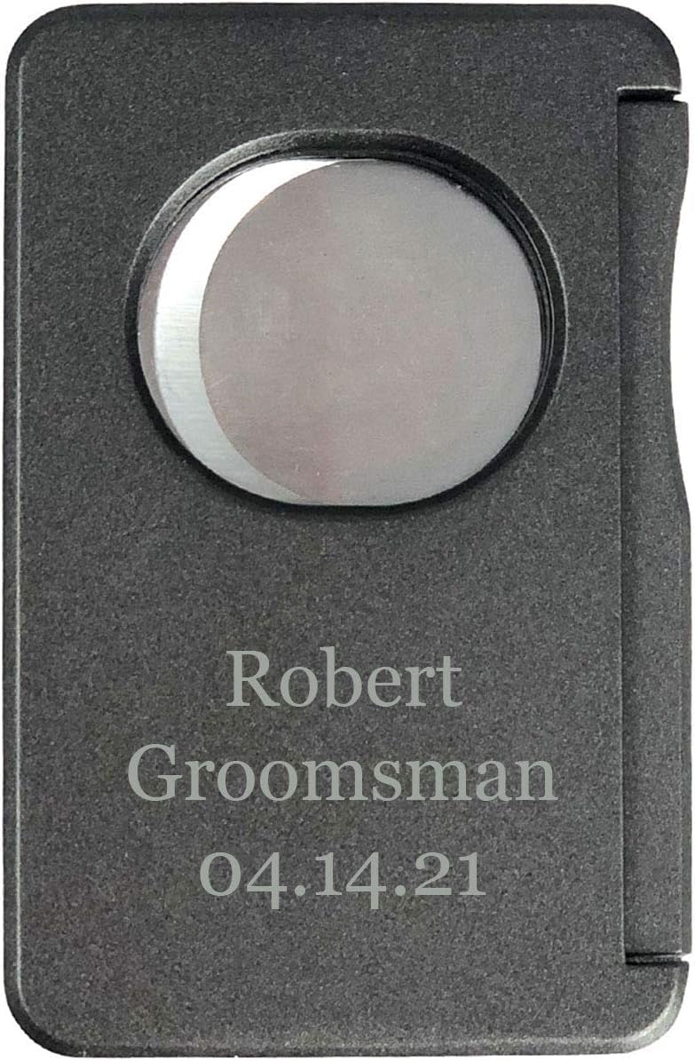 Personalized Visol Sidecut Black Double Guillotine Cutter (Text)