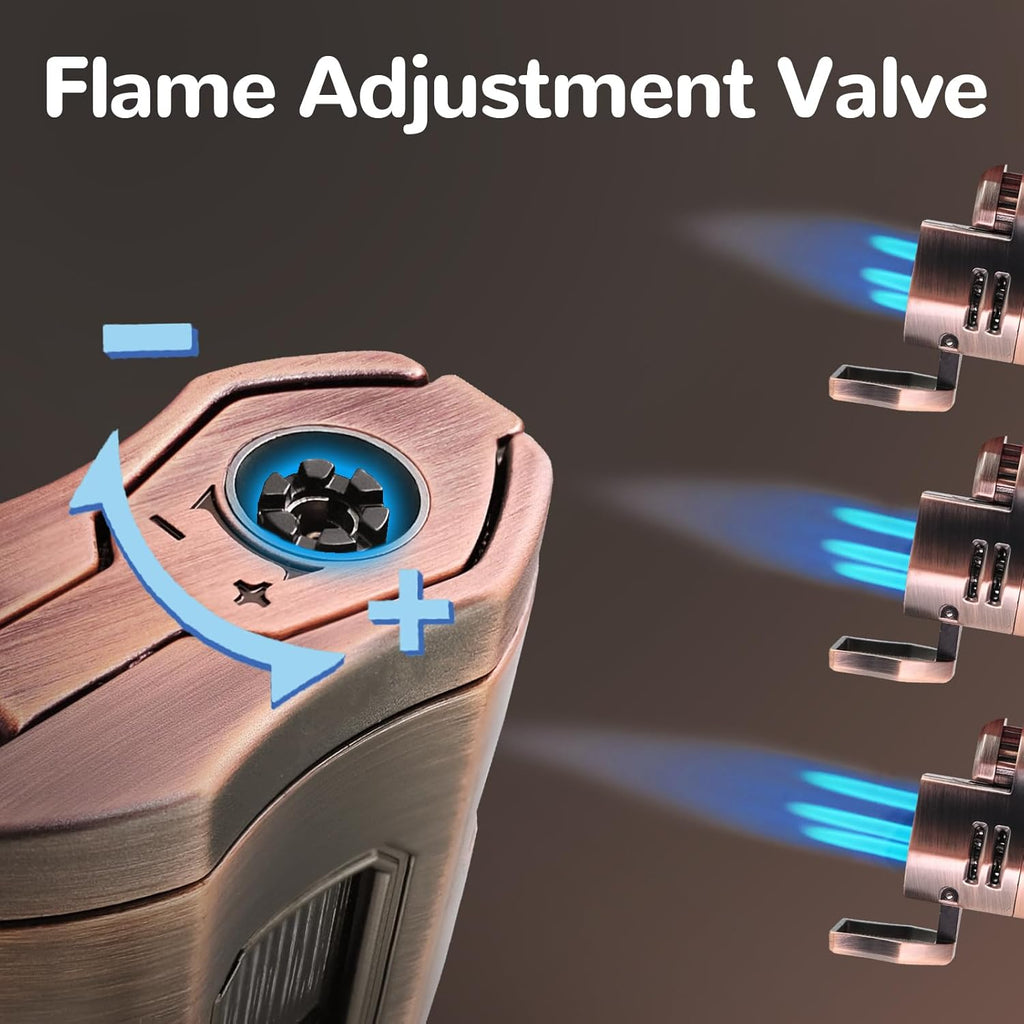 Torch Lighter Triple Jet Flame Refillable Butane Lighter (Gas Not Included)