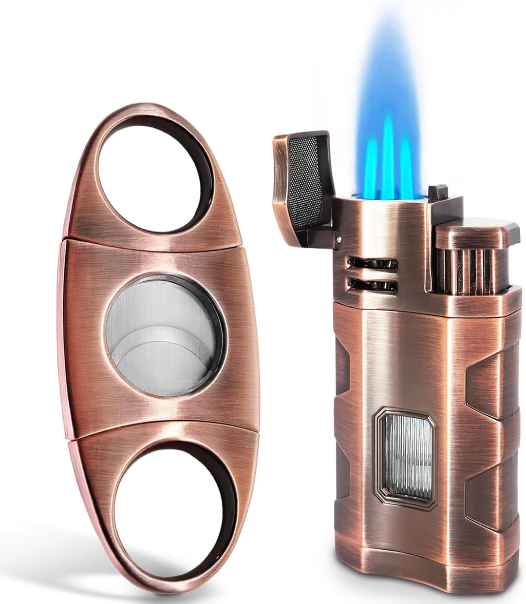Torch Lighter Triple Jet Flame Refillable Butane Lighter (Gas Not Included)