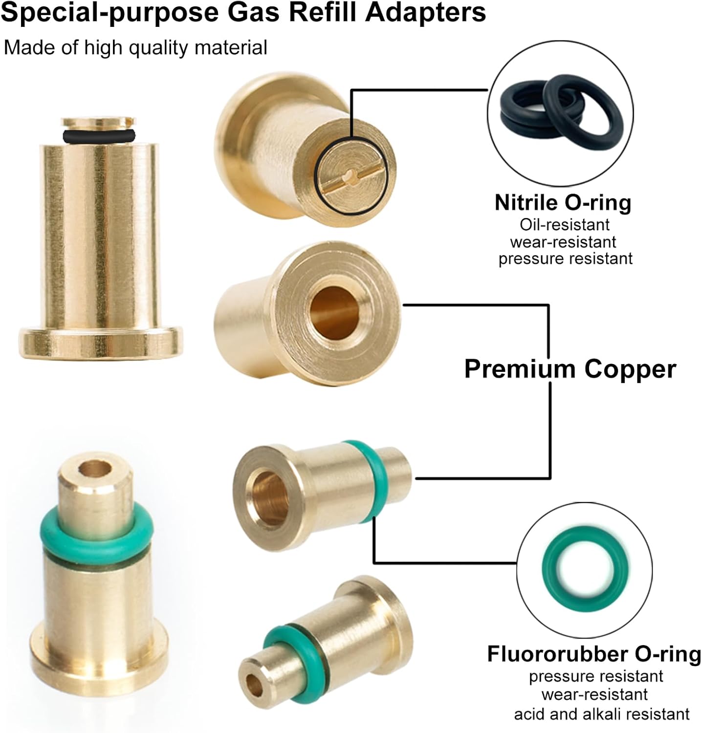 Gas Refill Adapters for ST Dupont/Maruman/Dunhill/Celine Lighter 10 in 1 Kits Yellow Cap