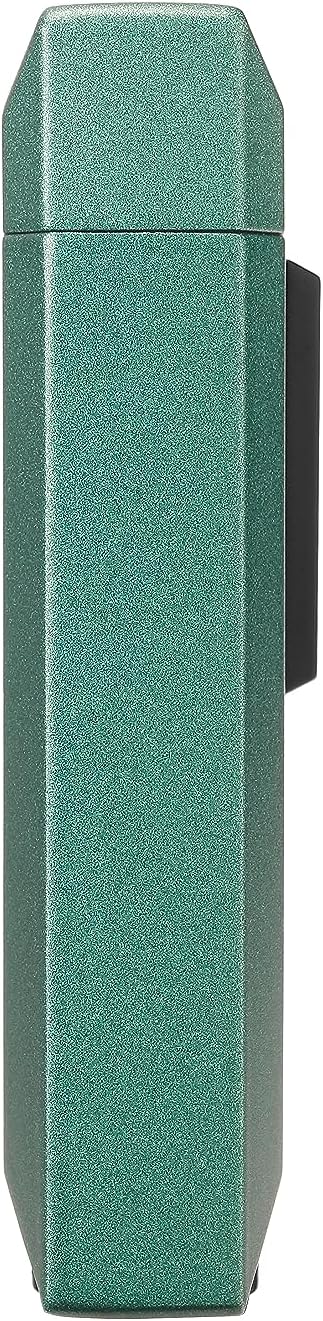Colibri Stealth Triple Jet Flame Butane Lighter, Windproof & Refillable, Cigar Enthusiast's Choice with Blue Fuel Window and Adjustable Flame (Green + Black)