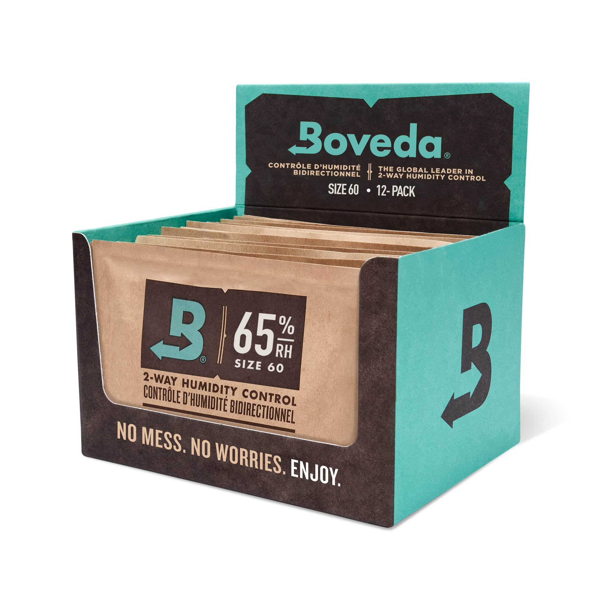 Boveda 72% Two-Way Humidity Control Packs For Wood Humidifier Boxes – Size 60 – 20 Pack – Moisture Absorbers – Humidifier Packs – Hydration Packets in Resealable Bag