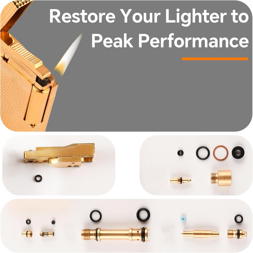 3 Pack Lighter Seal Kit for S.T.Dupont L2 - Includes O-Rings, Refill Valve Gaskets, Rubber Stoppers, and Filter Cotton for Lighter Repair