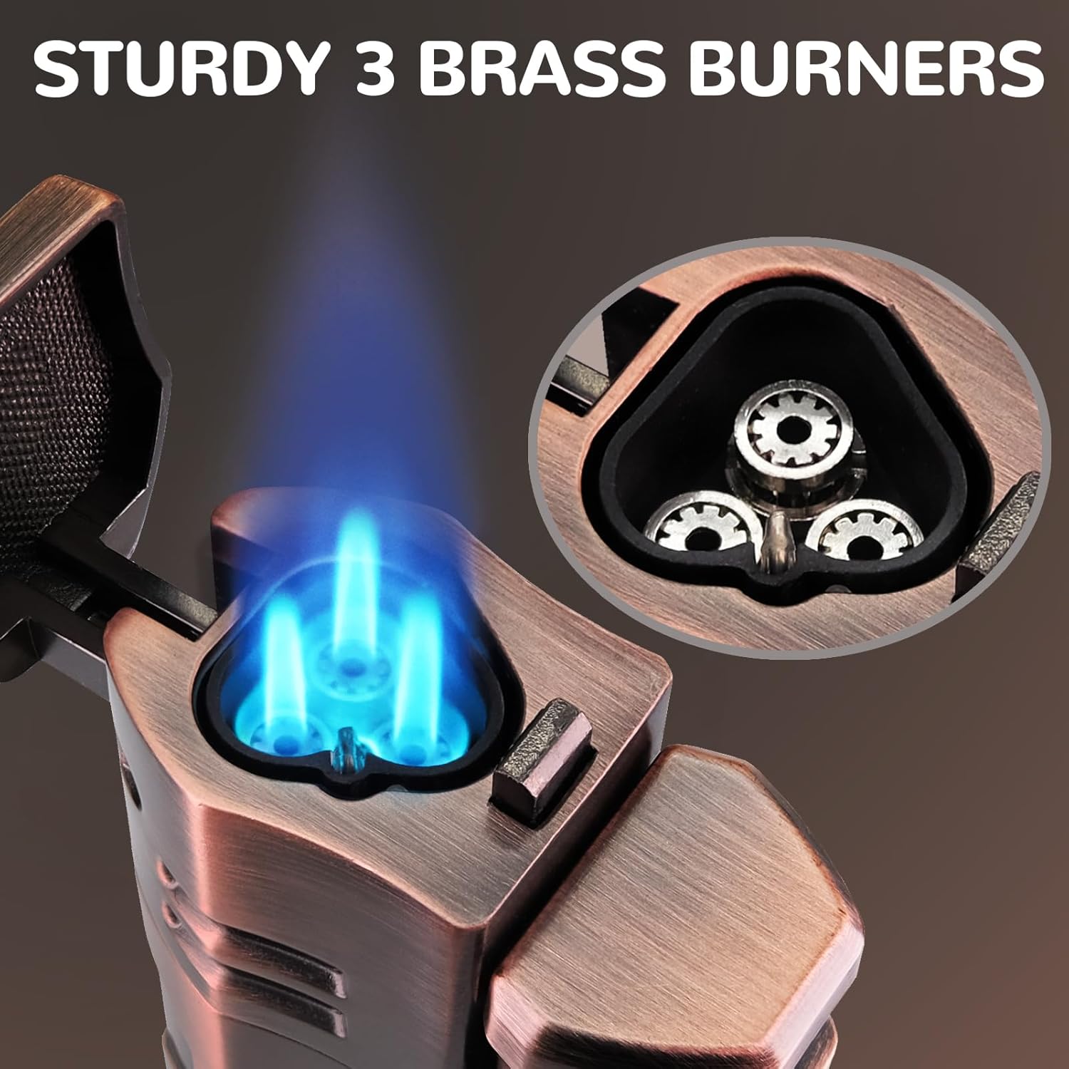 Torch Lighter Triple Jet Flame Refillable Butane Lighter (Gas Not Included)