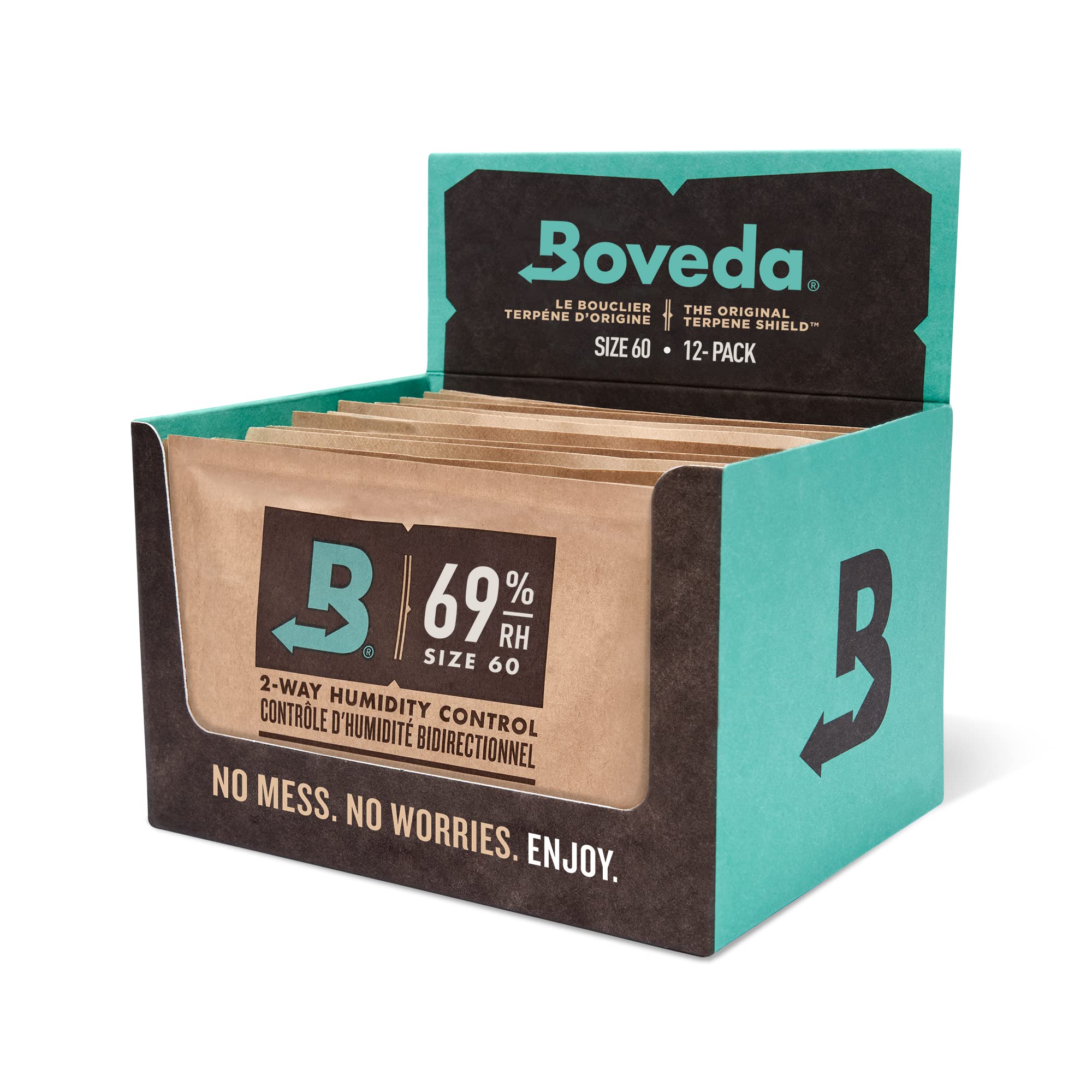 Boveda 72% Two-Way Humidity Control Packs For Wood Humidifier Boxes – Size 60 – 20 Pack – Moisture Absorbers – Humidifier Packs – Hydration Packets in Resealable Bag