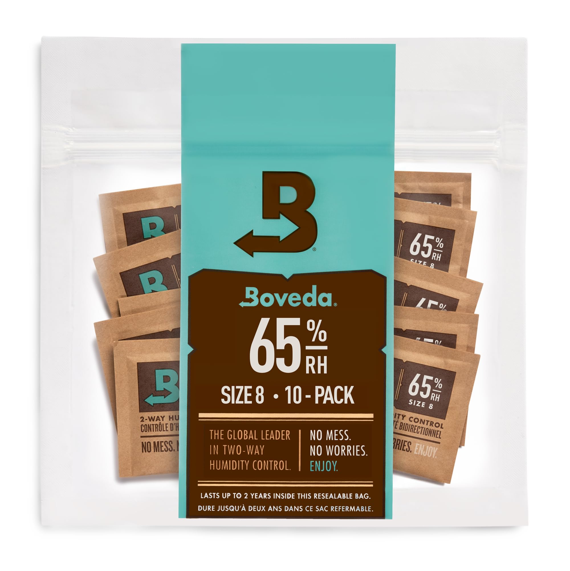 Boveda 72% Two-Way Humidity Control Packs For Wood Humidifier Boxes – Size 60 – 20 Pack – Moisture Absorbers – Humidifier Packs – Hydration Packets in Resealable Bag