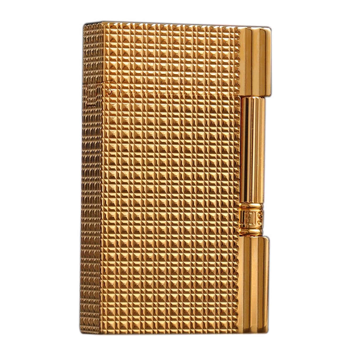 Classic Brass Lighter Luxury Exquisitely Carved Vintage Side Slide Ignition Butane Lighter, Refillable for Men, Dad, Husband, Unique Collectible (Silver)