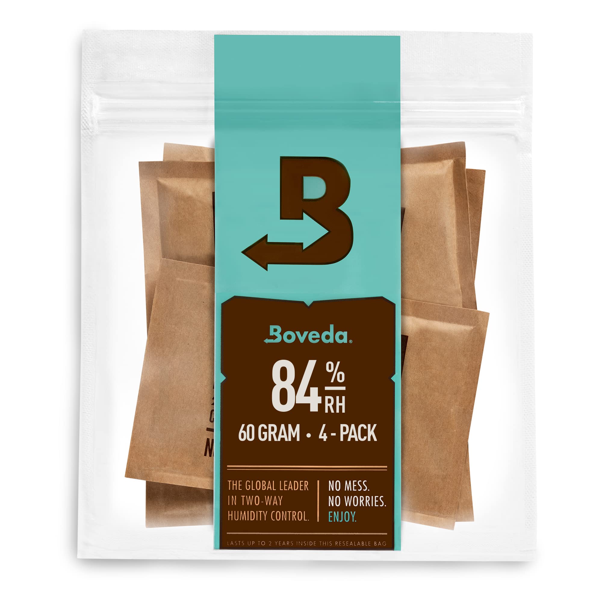 Boveda 72% Two-Way Humidity Control Packs For Wood Humidifier Boxes – Size 60 – 20 Pack – Moisture Absorbers – Humidifier Packs – Hydration Packets in Resealable Bag