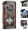 All-in-one Torch Lighter with Triple Jet Flame, Built-in V Cutter, Holder, Windproof Lighter Accessories with Gift Box, Butane Refillable Lighter for Candles, Men, Outdoor Travel (Butane not Included)
